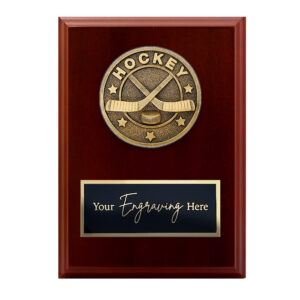 Spartan Walnut Plaque Ice Hockey