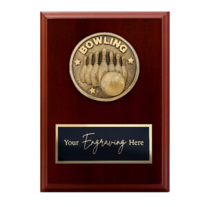Spartan Walnut Plaque Tenpin Bowling