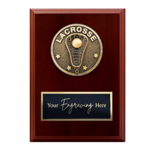 Spartan Walnut Plaque Lacrosse