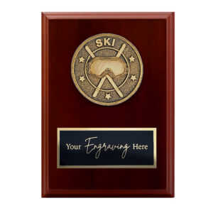 Spartan Walnut Plaque Skiing