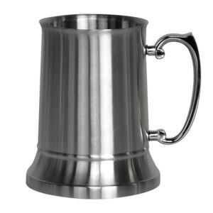 Beer Tankard / Mug - Brushed Silver