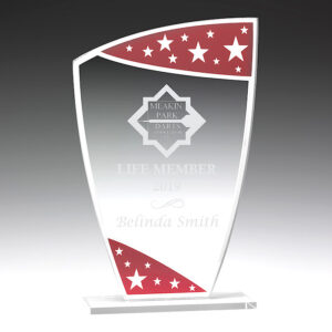 Glass Red Sparkle Star