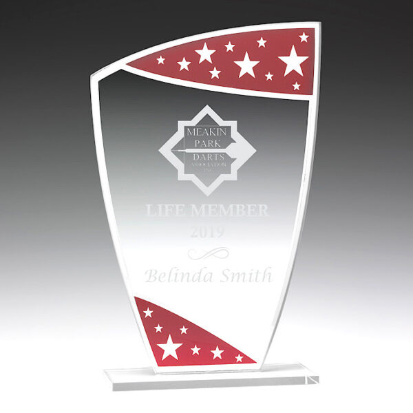 Glass Red Sparkle Star